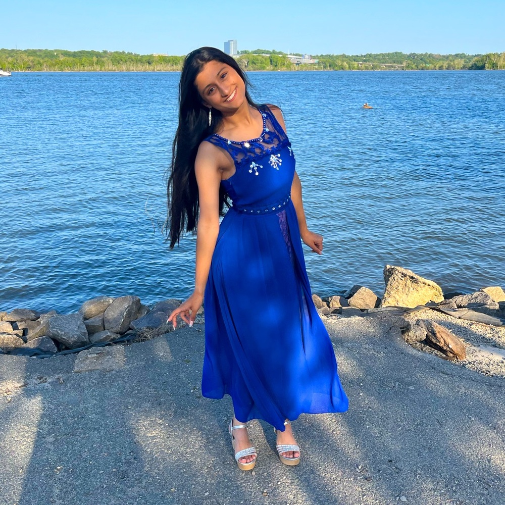 Royal Blue Prom Dress with Jewels (Only Worn Once)
